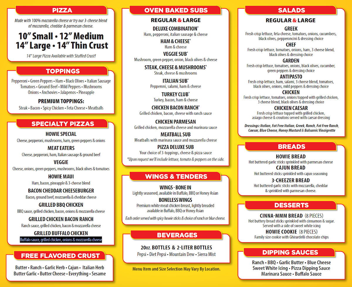 Hungry Howie's Pizza & Subs Menu-1